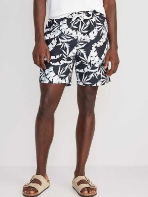 Old Navy Printed Swim Trunks Badeanzüge Herren Schwarz Weiß | 2481ATIJR