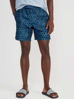 Old Navy Printed Swim Trunks Badeanzüge Herren Mehrfarbig Blau | 2738KXIBO