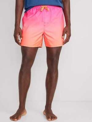 Old Navy Printed Swim Trunks Badeanzüge Herren Rosa Orange | 3164DRZSV