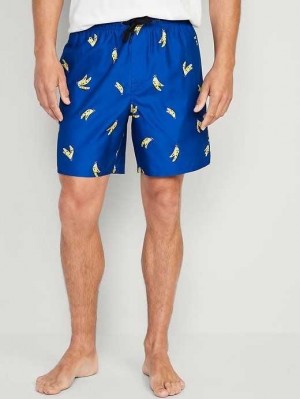 Old Navy Printed Swim Trunks Badeanzüge Herren Blau | 5107WFZHG