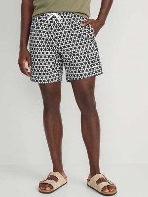 Old Navy Printed Swim Trunks Badeanzüge Herren Schwarz | 0754RMWXT