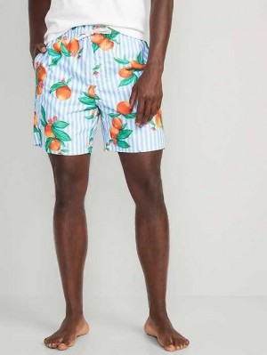 Old Navy Printed Swim Trunks Badeanzüge Herren Peaches & Stripes | 0815LSYGV
