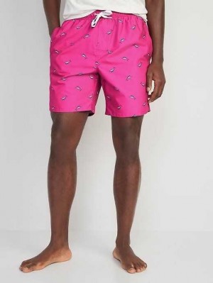 Old Navy Printed Swim Trunks Badeanzüge Herren Rosa | 7915BEXMY