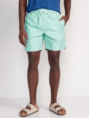 Old Navy Printed Swim Trunks Badeanzüge Herren Grün | 0859MRSLD