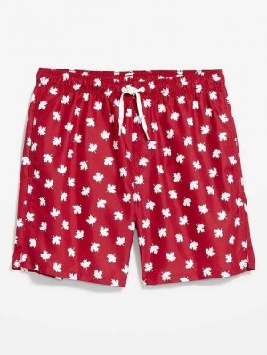 Old Navy Printed Swim Trunks Badeanzüge Herren Maple Leaf | 8572GZHXW