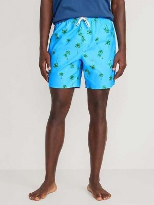 Old Navy Printed Swim Trunks Badeanzüge Herren Palm Tree | 9786DMGJI