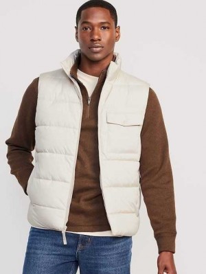 Old Navy Puffer Vest Mäntel Herren Beige | 9631RIVTM
