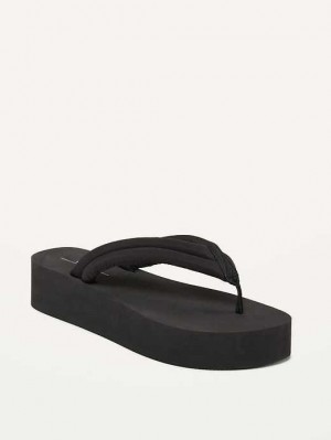 Old Navy Puffy Nylon Riemen Sugarcane-Blend Plattform Flip-Flops Plateau Flip Flops Damen Blackjack | 4327VQGEZ