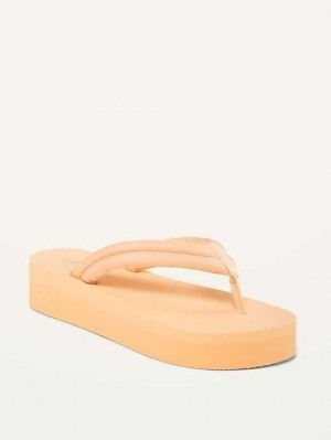 Old Navy Puffy Nylon Riemen Sugarcane-Blend Plattform Flip-Flops Plateau Flip Flops Damen Mango | 8034EBSUL