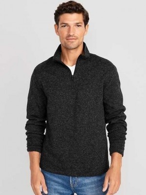 Old Navy Pullover-Knit 1/4-Zip Pullover Jogginghose Herren Schwarz | 6394SVTMO