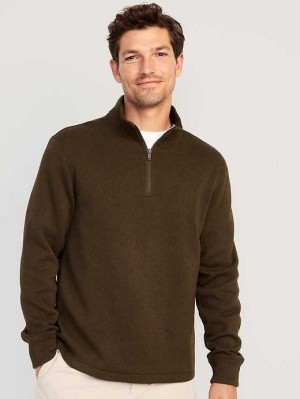 Old Navy Pullover-Knit 1/4-Zip Pullover Jogginghose Herren Tonka Bean | 0176OIKPV
