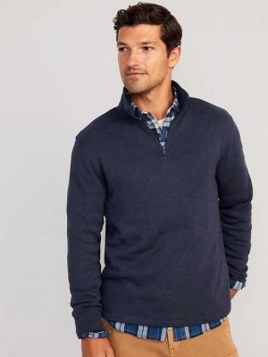 Old Navy Pullover-Knit 1/4-Zip Pullover Jogginghose Herren Dunkelblau | 7408RVCGY
