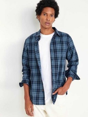 Old Navy Regular-Fit Built-In Flex Everyday Shirt Hemd Herren Grün Blau | 5246QKWIX