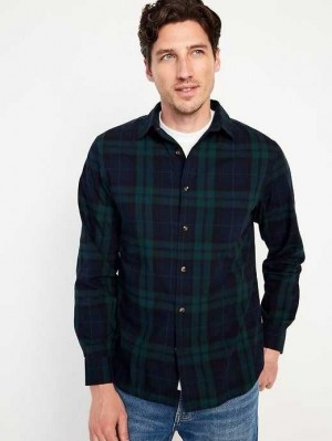 Old Navy Regular-Fit Built-In Flex Everyday Shirt Hemd Herren Grün Blau | 5469XFHIW
