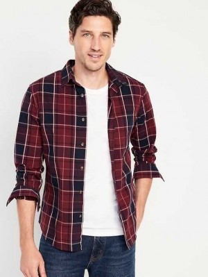 Old Navy Regular-Fit Built-In Flex Everyday Shirt Hemd Herren Tiefesrot | 1206DJGOX
