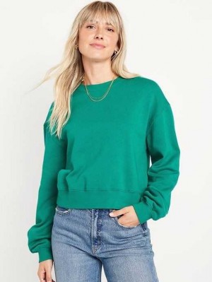Old Navy Relaxed Crew Neck Sweatshirt Sweatshirt Damen Serpentine | 2174OTEKF
