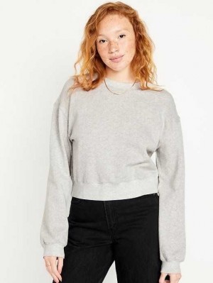 Old Navy Relaxed Crew Neck Sweatshirt Sweatshirt Damen Hellgrau | 0539QDBMY