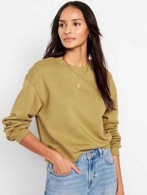 Old Navy Relaxed Crew Neck Sweatshirt Sweatshirt Damen Vetiver | 7139NOLTM