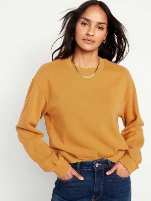 Old Navy Relaxed Crew Neck Sweatshirt Sweatshirt Damen Baltic Amber | 7168DSZIE