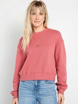 Old Navy Relaxed Crew Neck Sweatshirt Sweatshirt Damen Rosa | 1508DYGRU