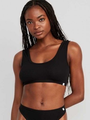Old Navy Rib-Knit Bralette Top BHs Damen Schwarz | 8325MFNBX