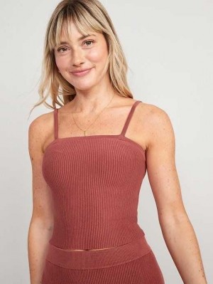 Old Navy Rib-Knit Pullover Tank Top Strickjacke Damen Dunkelrot | 0186NSKJF