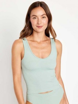 Old Navy Rib-Knit Seamless Tank Top Unterwäsche Damen Briny Water | 3519NTQCO