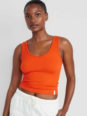 Old Navy Rib-Knit Seamless Tank Top Unterwäsche Damen Hot Tamale | 3679KMLOS