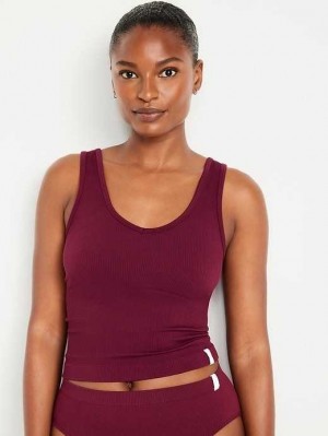 Old Navy Rib-Knit Seamless Tank Top Unterwäsche Damen Rot Bordeaux | 9401UFTSH