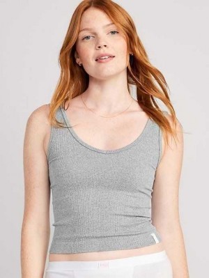Old Navy Rib-Knit Seamless Tank Top Unterwäsche Damen Grau | 9837GKMNE