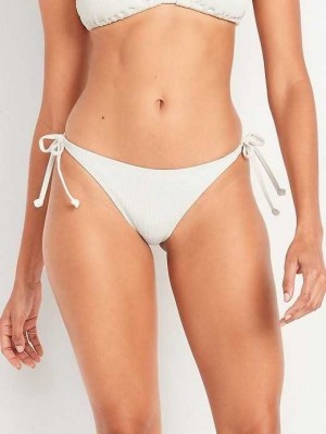 Old Navy Rib-Knit String Bikini Swim Bottoms Badeanzüge Damen Creme De La Creme | 4039LAHOC