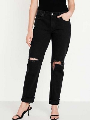 Old Navy Ripped Boyfriend Jeans Jeans Damen Schwarz | 3016KSNZC