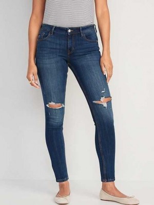 Old Navy Rockstar Super-Schlank Jeans Jeans Damen Dunkel | 7391WANMJ