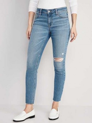 Old Navy Rockstar Super-Schlank Ripped Cut-Off Ankle Jeans Jeans Damen Marsha | 1856ALCNV