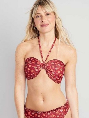Old Navy Ruffled Convertible Bandeau Swim Top Badeanzüge Damen Rot | 2348EVDYW