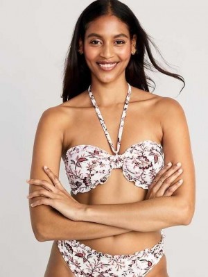 Old Navy Ruffled Convertible Bandeau Swim Top Badeanzüge Damen Warm Floral | 2567PIHLR