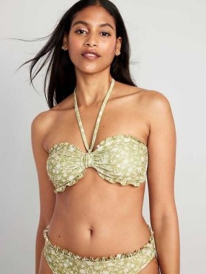 Old Navy Ruffled Convertible Bandeau Swim Top Badeanzüge Damen Grün | 5763CVSMJ