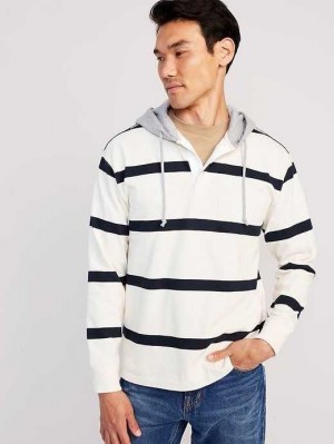Old Navy Rugby Pullover Hoodie T-shirts Herren Weiß | 2560LFYBE