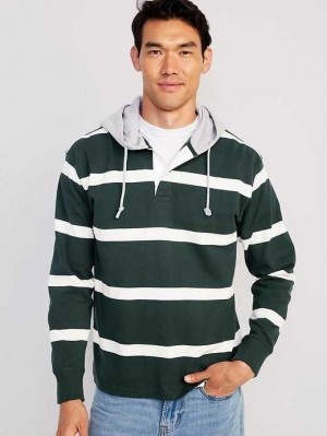 Old Navy Rugby Pullover Hoodie T-shirts Herren Tiefesgrün | 4270UEJZL