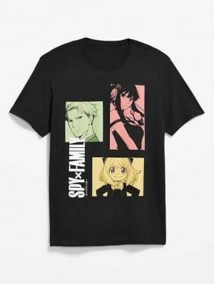 Old Navy SPY x FAMILY Gender-Neutrale T-Shirt T-shirts Herren Schwarz | 6985UMHXL