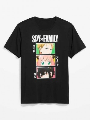 Old Navy SPY x FAMILY Gender-Neutrale T-Shirt T-shirts Herren Schwarz | 7485RZGLD