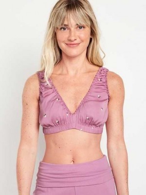 Old Navy Satin V-Neck Bralette Pyjama Damen Lila | 8170NQBEW