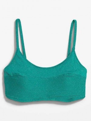 Old Navy Scoop-Neck Metallic Shine Bikini Swim Top Badeanzüge Damen Northern Lights | 3124VWEIF