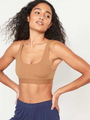 Old Navy Scoop-Neck Soft-Knit Bralette Top BHs Damen Beige | 6370XKTBI