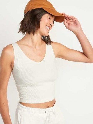 Old Navy Seamless Rib-Knit Tank Top BHs Damen Creme De La Creme | 0782ILERT