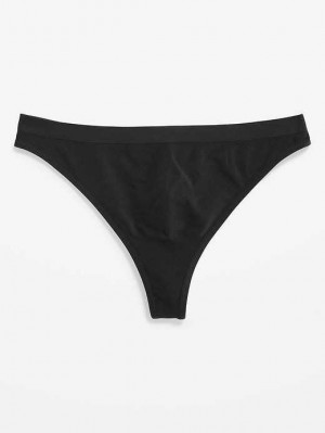 Old Navy Seamless Tanga Underwear Unterwäsche Damen Schwarz | 4920BDLKC