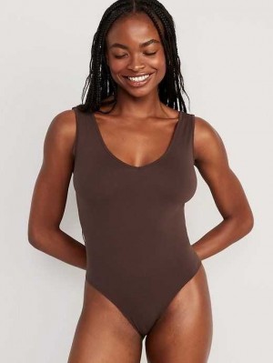 Old Navy Seamless V-Neck Tank Bodysuit Unterwäsche Damen French Roast | 4726ZVPKL