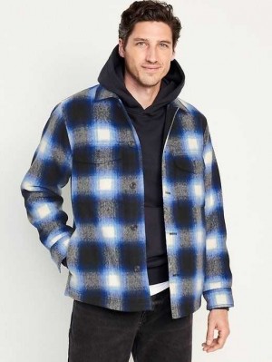 Old Navy Shacket Mäntel Herren Tiefesblau | 5963NGQOI