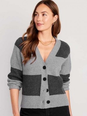 Old Navy Shaker-Stitch Cardigan Pullover Strickjacke Damen Grau | 2541XKJLZ