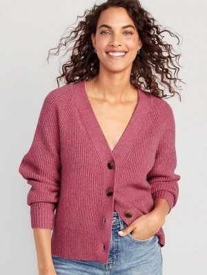 Old Navy Shaker-Stitch Cardigan Pullover Strickjacke Damen Rosa | 6895XERTH